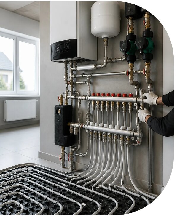 Монтаж отопления коттеджа под ключ с гарантией в Воскресенске