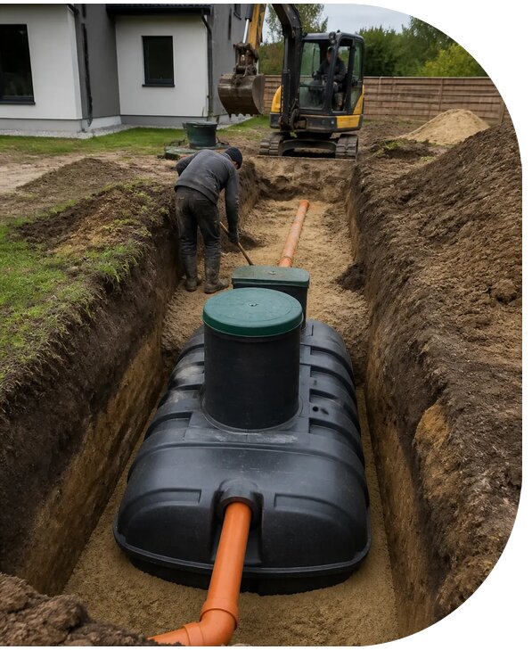 Профессиональный монтаж септика для частного дома в Воскресенске